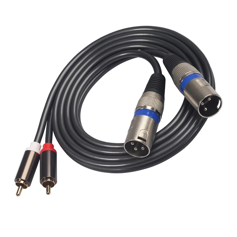 2 Rca Male To 2 Xlr 3 Pin Canon Male Audio Cable Microphone Mixers
