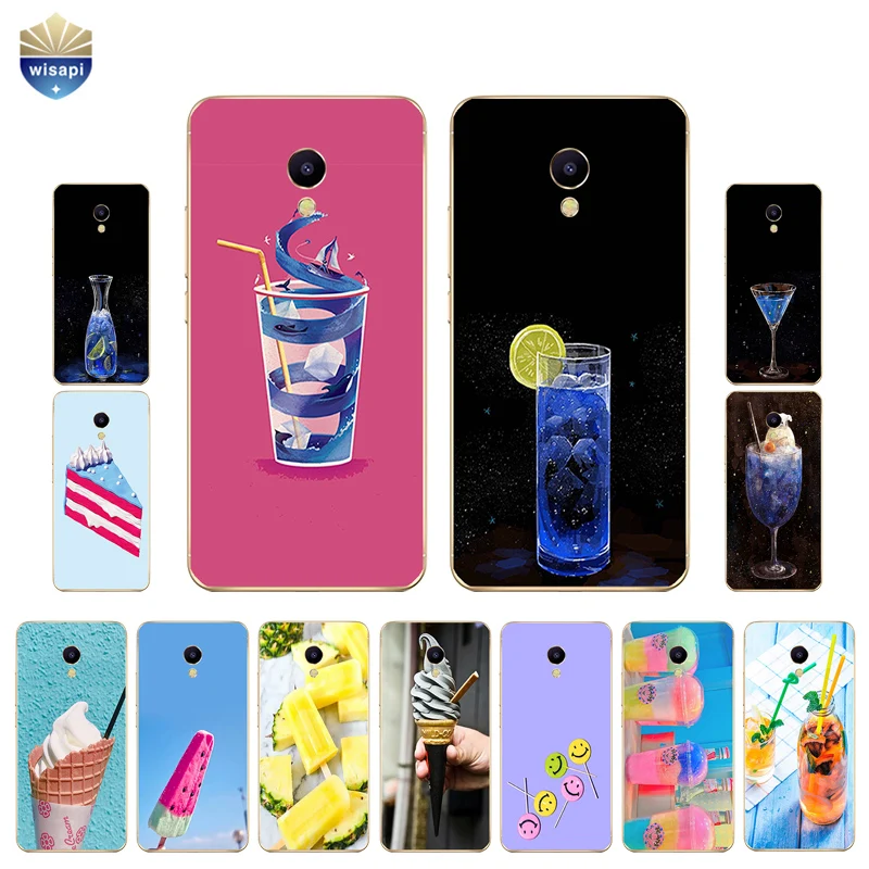 For Meizu M2 M3 M3S Mini Phone Case Meilan M5 / M5S Shell U10 U20 Cover TPU Coque Drink Dessert Design Painted Fundas | Мобильные
