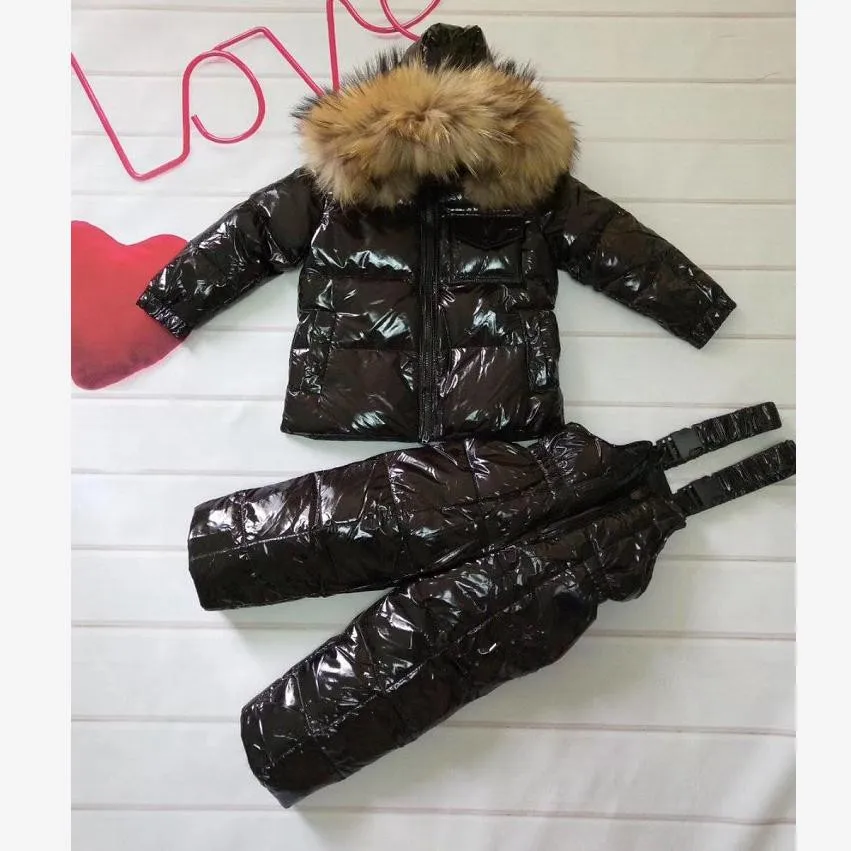 Новая зимняя блестящая теплая верхняя одежда, зимняя одежда, пальто, парка с меховым воротником, Детский пуховик Modis для холодной погоды, Y1957