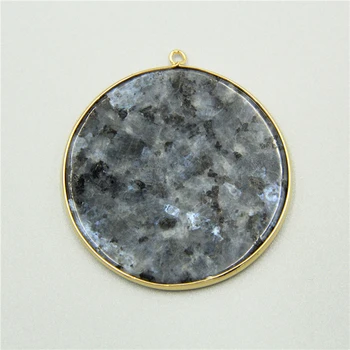 

5Pcs 51MM Natural Stone Pendants Round Circle Labradorite Stone Charms For Jewelry Making Pendant Necklace Accessories Wholesale