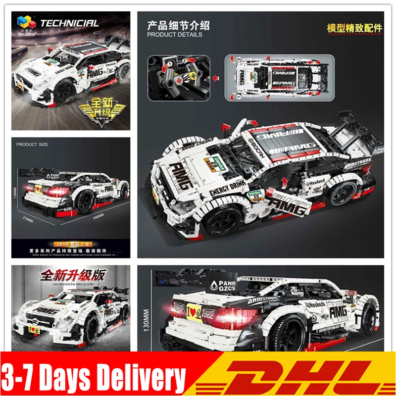 

DHL 23012 2289Pcs RC Racing Car AMG C63 With motor Technic MOC-6687 6688 Building Block Bricks Educational Toys Christmas Gifts