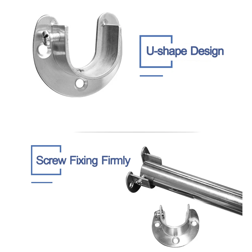 2 шт шкаф полюс набор головок 2 шт u-образная стержневая Насадка Набор фланцев из нержавеющей стали стержень Поддержка U форма d гардеробная планка держатель Поддержка