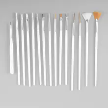 15 Pcs Cosmetic Nail Art Polish Painting Draw Pen Brush Tips Tools Set UV Gel DIY Decoration Beauty Painting Equipment Tools(China)