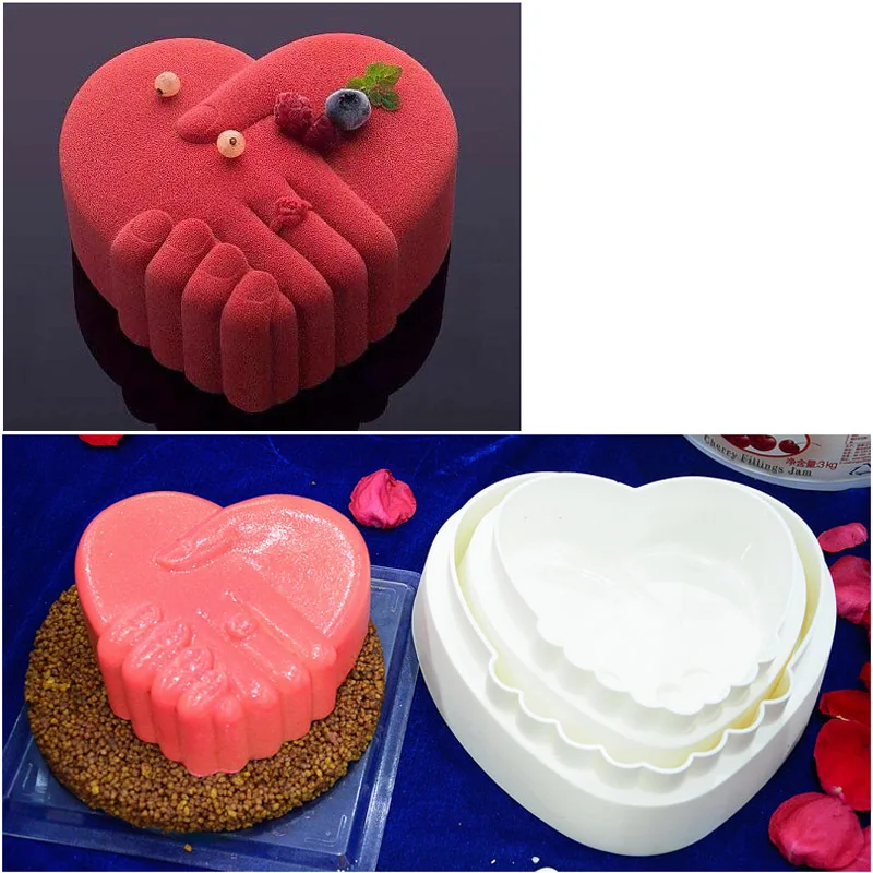 

1PCS Silicone Big Romantic Love Peace Hand Molds Cake Pan Mousse Chiffon Cake Mold Baking Decorating Tools Baking Accessories