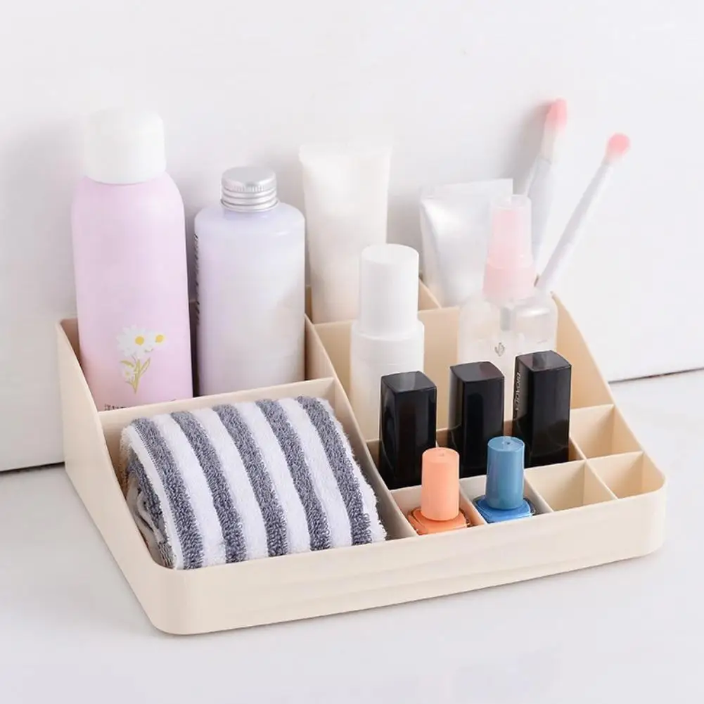 

HOT Desktop Sundries Storage Box Makeup Organizer For Cosmetic Make Up Brush Storage Case Home Office Bathroom Storage Box Grids