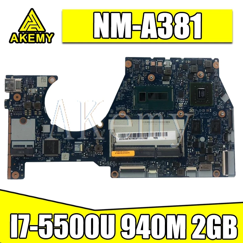 

Akemy YOGA3 14 Laptop Motherboard w/ I7-5500U 940M 2GB For Lenovo YOGA3 14 NM-A381 Mainboard