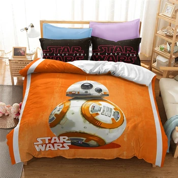 

Home Textile 3d Star Wars Luxury Bedding Set BB-8 Robot Print Duvet Cover Set Pillowcase Au Eu Us Queen King Size Free Shipping