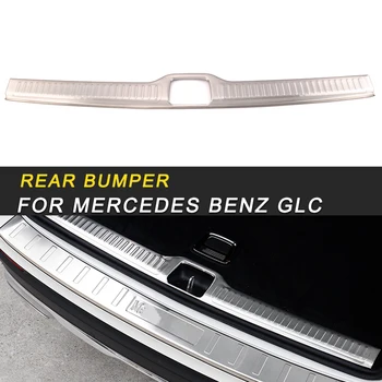 

Car Styling Trunk Rear Decoration Chrome Protector Cover Frame Trim Sticker Accessories For Mercedes Benz GLC 2016-2019