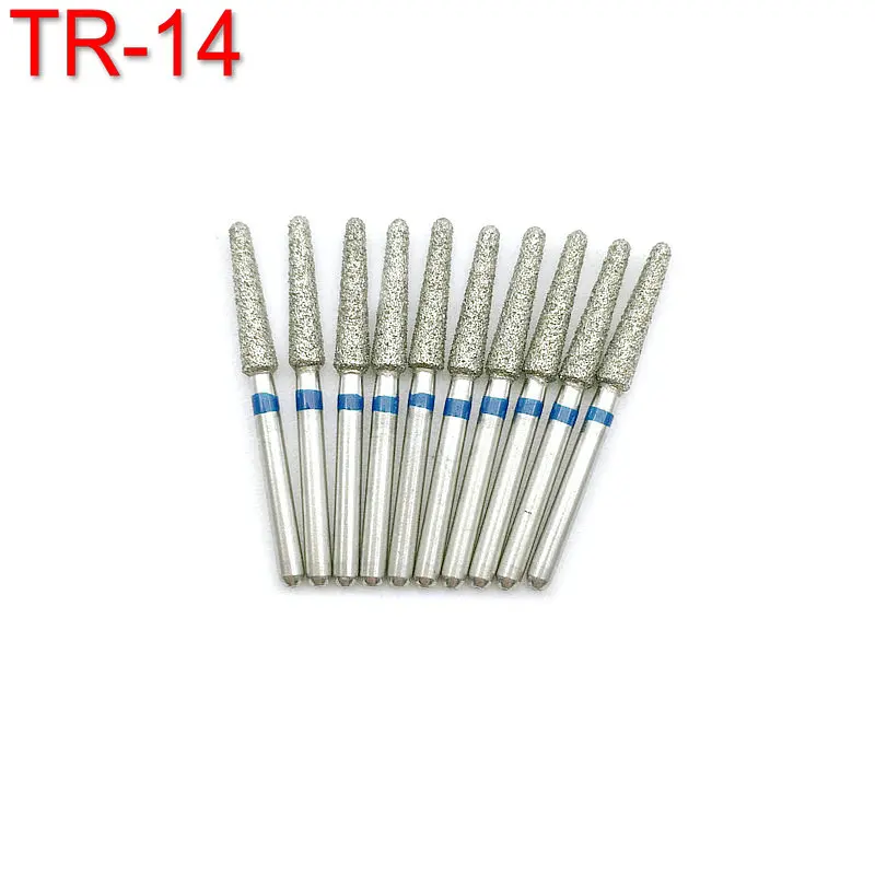 10 Uds laboratorio Dental fresas de diamante broca pulido y suavizado blanqueamiento Dental para pieza de mano de alta velocidad TR-14