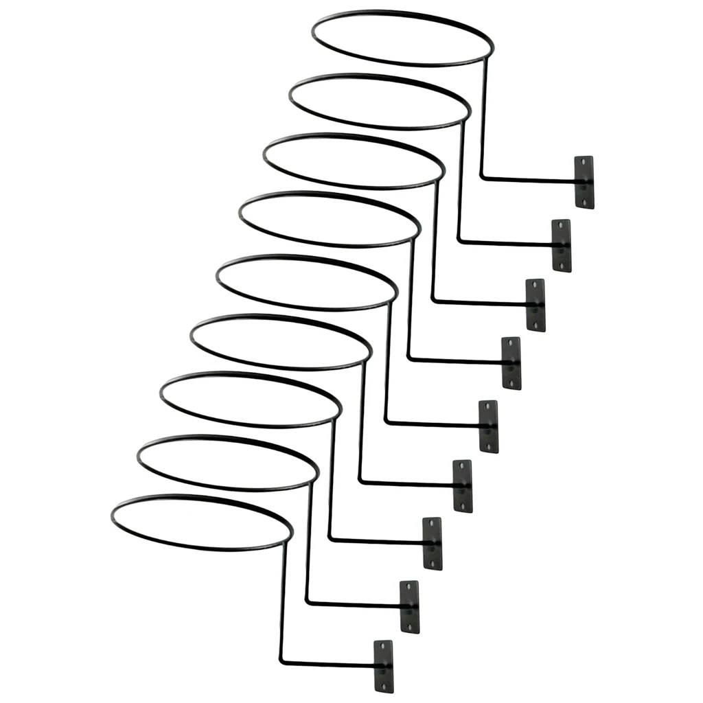 9 Pieces Rust-Proof Wall Mount Helmet Holder Stand Rack Hanger for Hat Cap Black 9 Pieces Rust-Proof Wall Mount Helmet Holder Stand Rack Hanger for Hat Cap Black