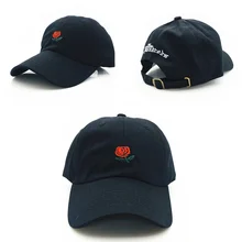 Хлопок роза вышивка шляпа черная кепка пустой бейсбольная кепка хип-хоп, кепка, дизайнерские шляпы мужчины женщины козырек шапка скейтборд gorra bone