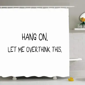 

Shower Curtain Set with Hooks 66x72 Funny Saying Slogan Trendy Print Quote Tees Graphic Note Typographic Shirts Abstract