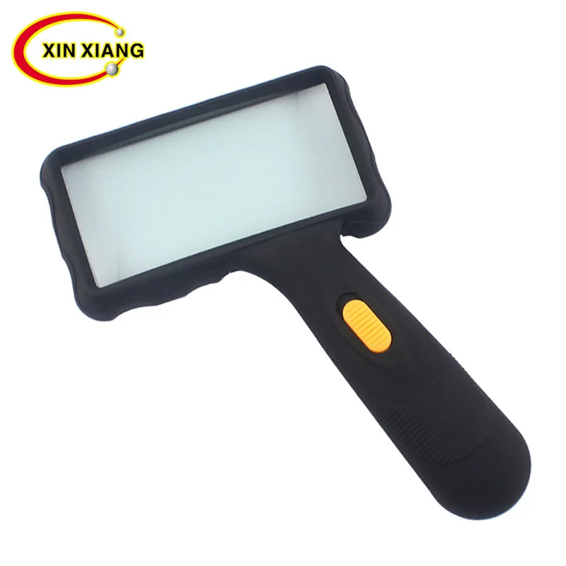 

100x50mm rectangular with two LED lights handheld square mirror illumination reading reading magnifier