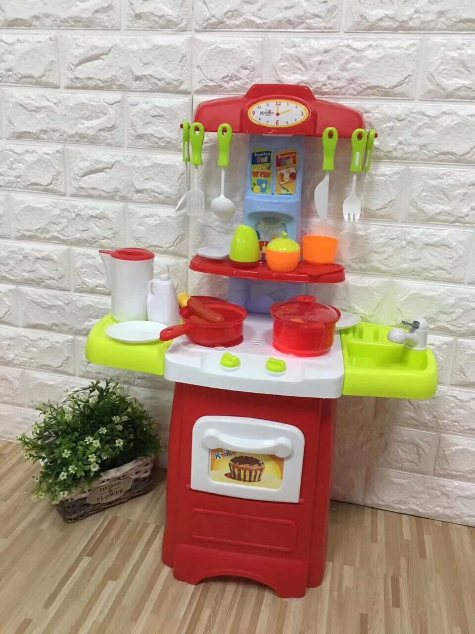 Детский игровой домик для приготовления пищи, кухонный игрушечный светильник для девочек, Настольная посуда