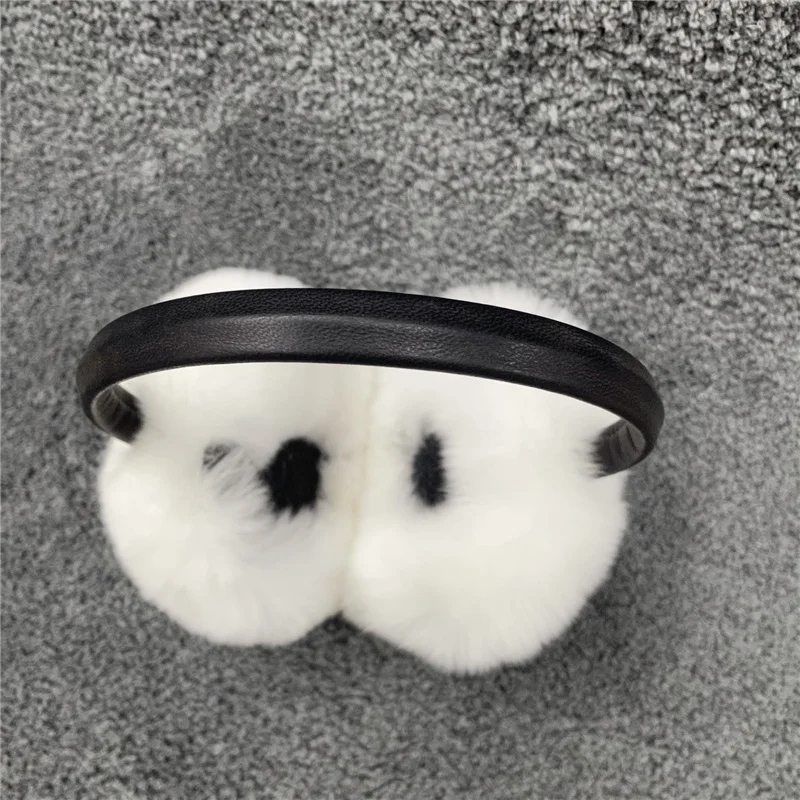 Natural 100% rex coelho pele earmuff feminino outono e quente earmuffs capa mais quente protetores de orelha inverno_voghion.com