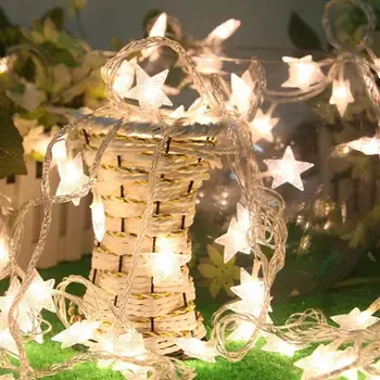 

2.5M 20 LED Copper Wire Star Curtain String Lights Lamp Fairy Lighting for Outdoor Wedding Christmas Decoration Battery Operated