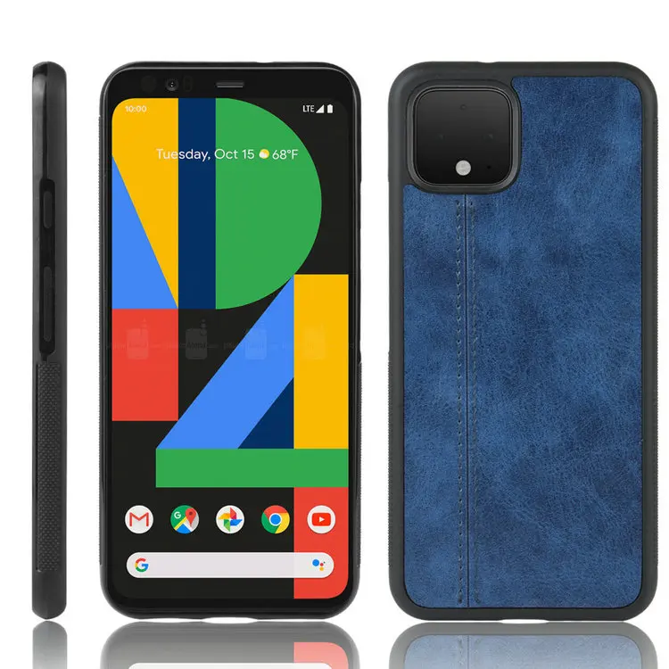 Синий Роскошный кожаный чехол в сдержанном стиле для Google Pixel 4 XL чехол TPU бампер чехол Pixel 4XL Pixel XL4 3 3A XL 3XL XL3 задняя крышка Pixel4 - Цвет: Синий