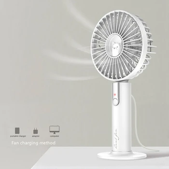 

Handheld Mini USB Fan Portable Fan Bear Shape Adjustable 3 Speed Electric Cooler Fan for Office Outdoor Travel