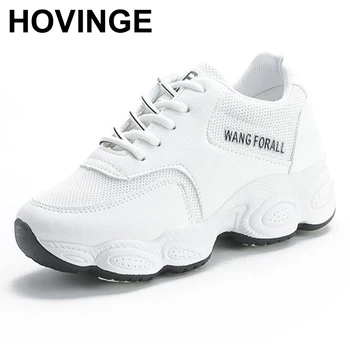 

HOVINGE Spring autumn running shoes for women lace-up walking shoes women warm PU women sneakers comfortable sport shoes