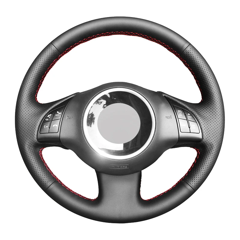 Premium Leather Braided Car Steering Wheel Cover, Custom Fit