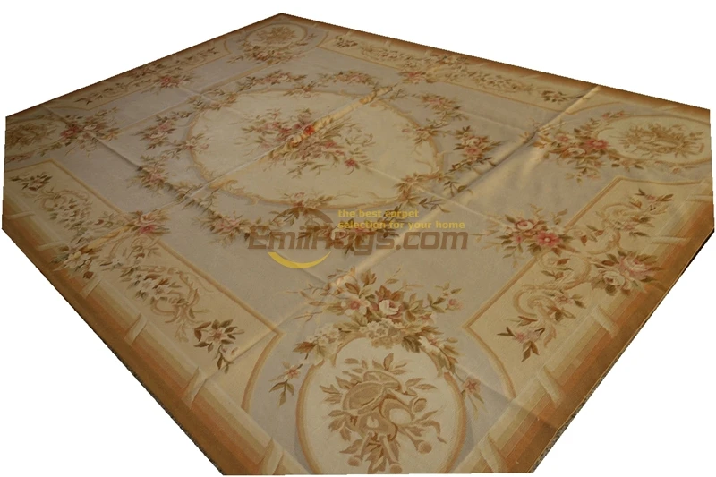 Французские ковры aubusson tx196 синий пастельный бежевый дизайн потертый gc8aubyg13