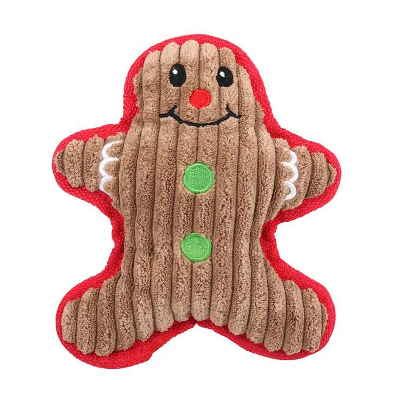 Собака Chritmas игрушки с пищалкой звук жевания игрушка для щенка собаки кошки рождественские плюшевые игрушки Чихуахуа Тедди