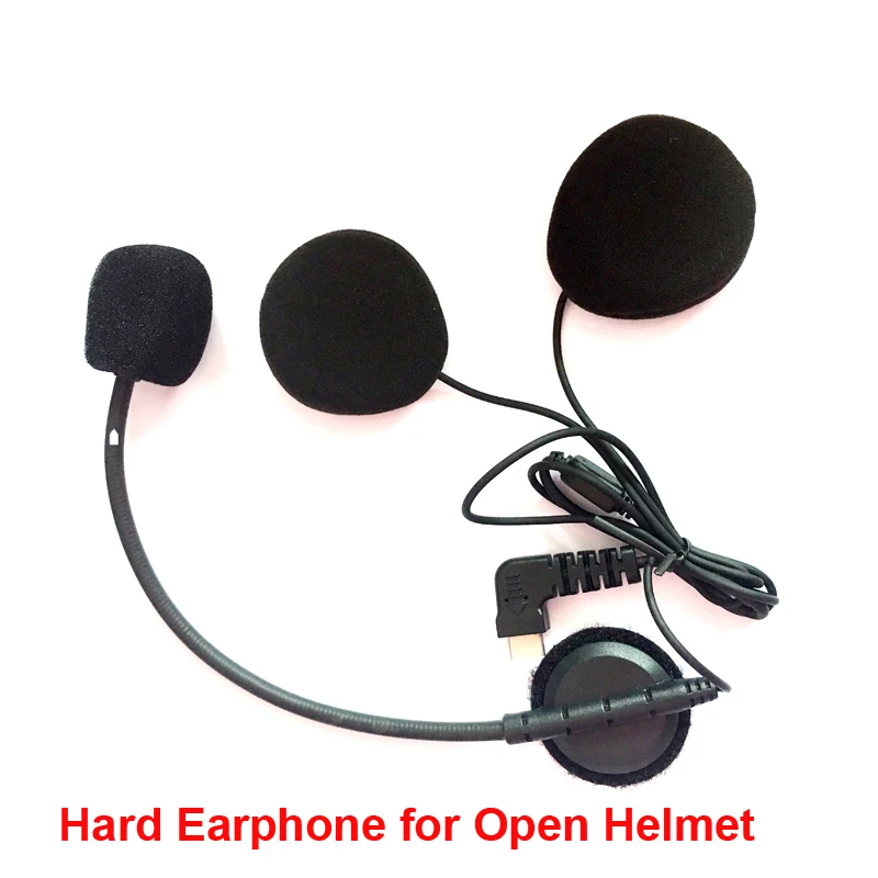 Bluetooth Helmet Intercom Open Face Helmet Microphone Type-C USB