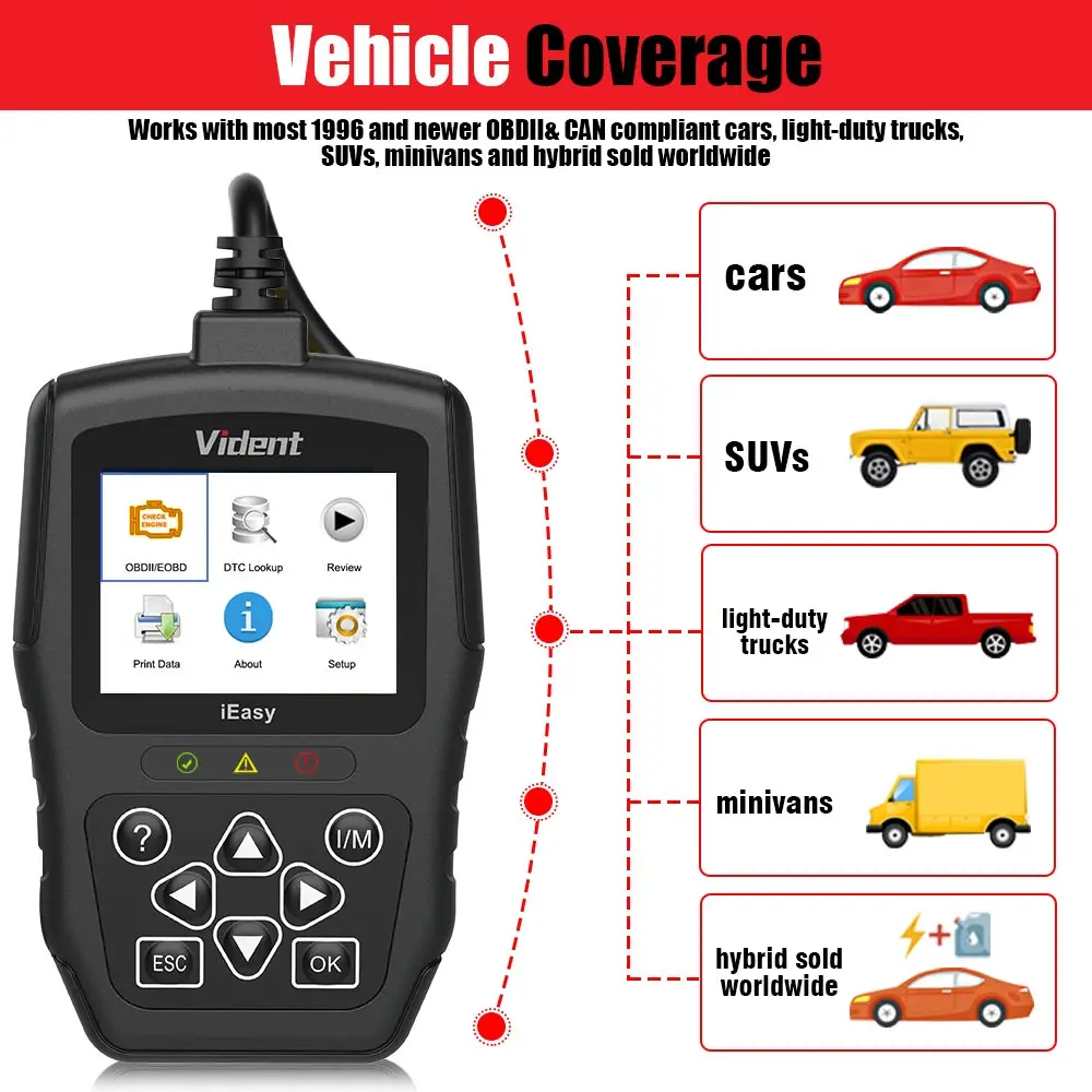 VIDENT iEasy300Pro easy300 Pro OBDII/EOBD считыватель кодов и неисправностей|Считыватели сканеры| |