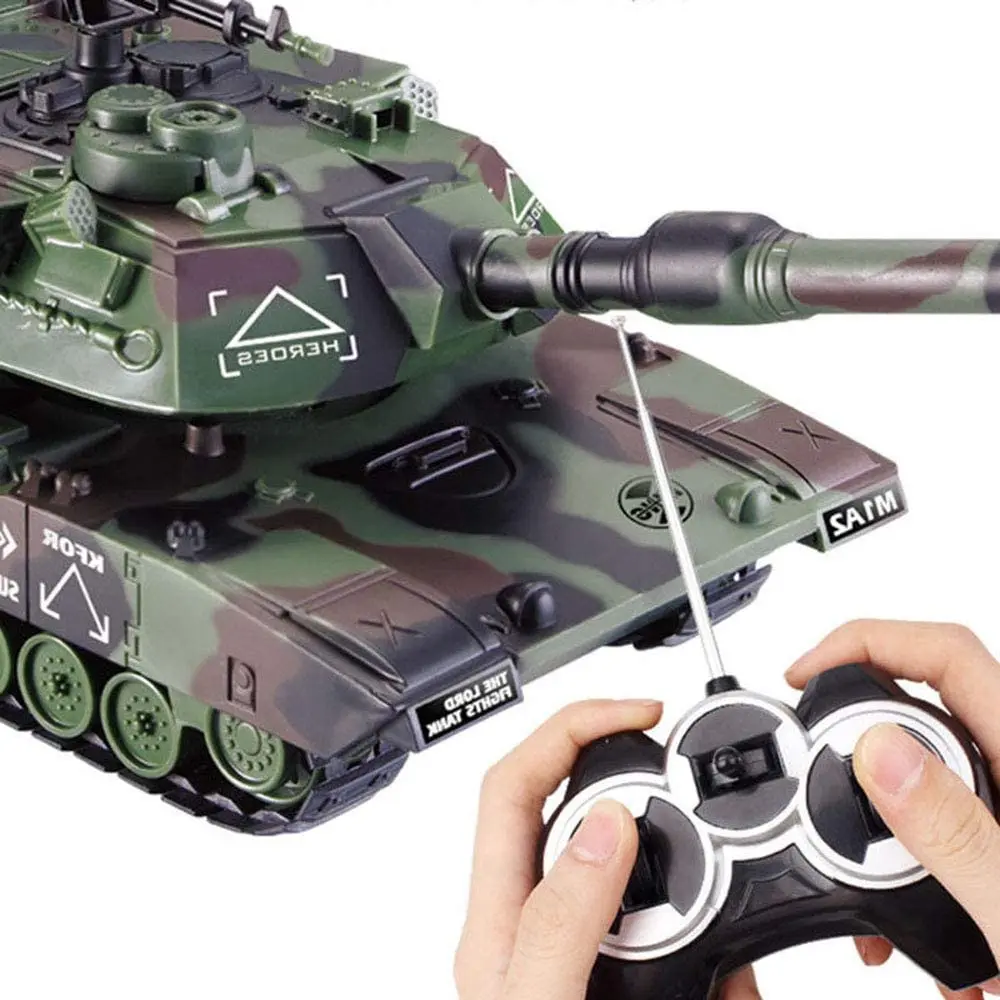 1:32 Military War RC Battle Tank Heavy Large Interactive Remote Control Toy Car with Shoot Bullets Model Electronic Boy Toys