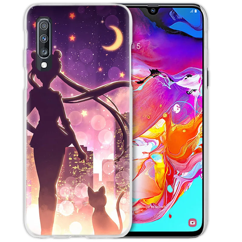 Морячка Цукино Усаги Луна для samsung Galaxy A50 A70 A20 e A80 A60 A40 A30 s A10 A8 A6 плюс A9 A7 жесткий чехол для телефона pc