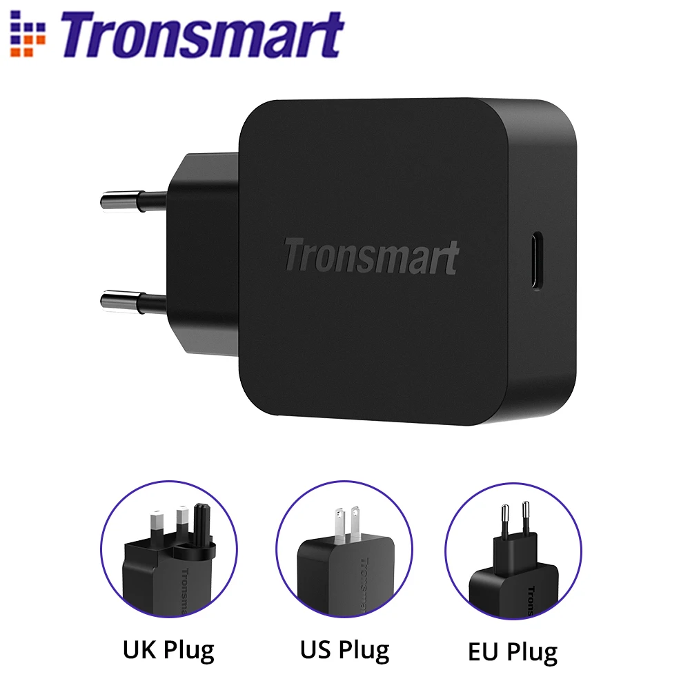 

Tronsmart WCP01 PD Charger 18W Quick Charge 3.0 Power Delivery 3.0 USB Type-C Phone Charger for iphone,huawei,xiaomi