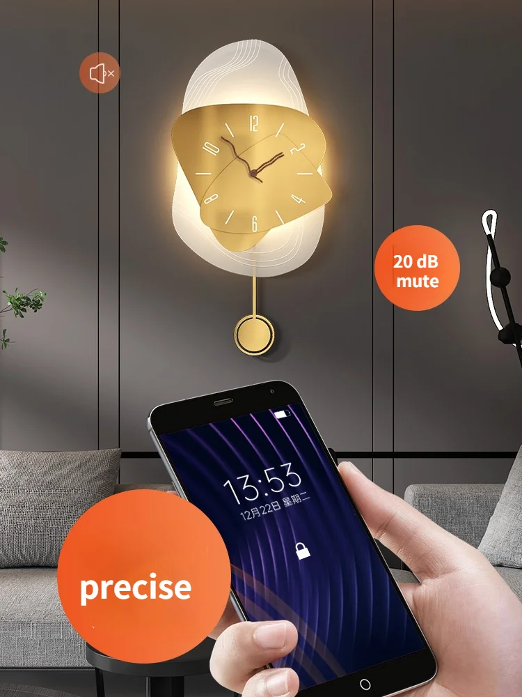 Modern Minimalist Light Luxury Wall Clock with Light 5 Modern Minimalist Light Luxury Wall Clock with Light 5