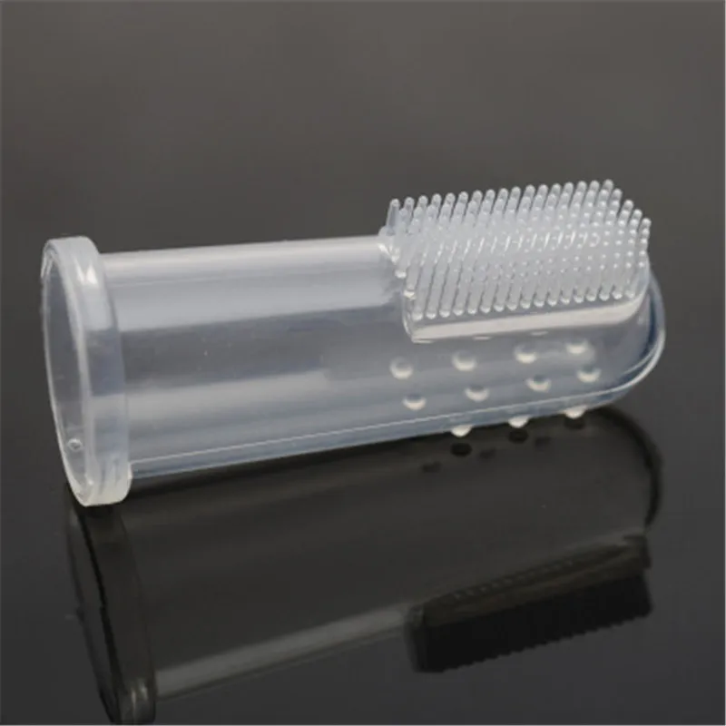 Dog / Cat Latex Finger Silicone finger toothbrush Pet toothbrush descaling oral cleaning supplies finger brush