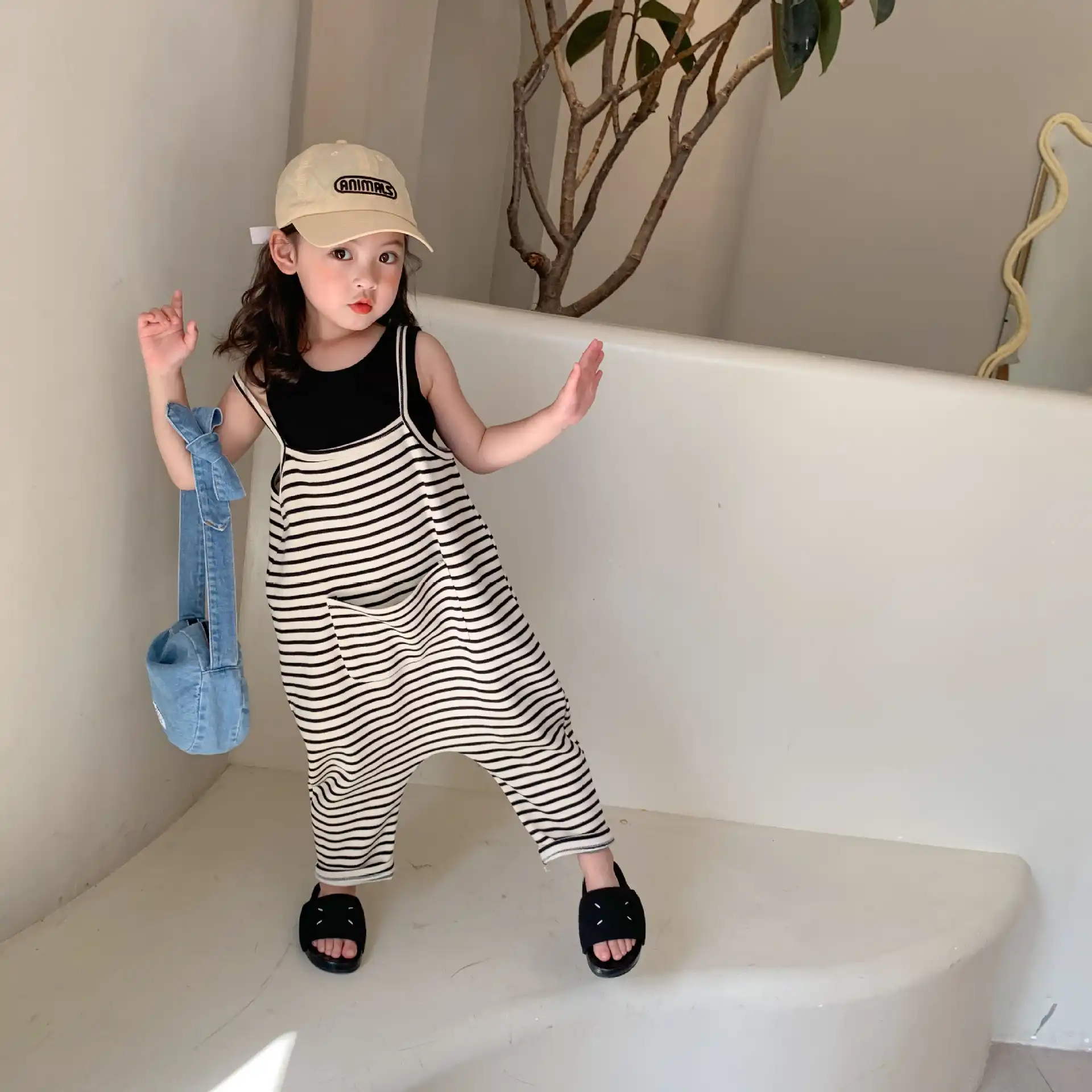 Enfants Salopettes Nouvelle Fille Raye Combinaison D Ete Enfants Decontracte Mode Vetements Enfant En Bas Age Lache Gilet Bebe Garcon Sans Pieds Barboteuses Aliexpress