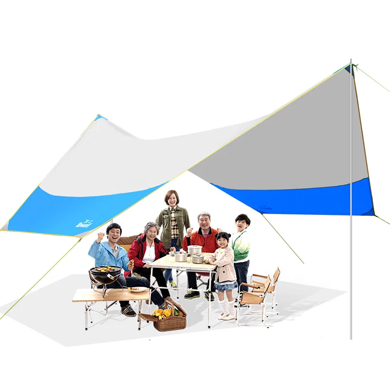 

Outdoor Camping Beach 4-8 Person Single Layer Foldable Sunscreen Rainproof Awning Balcony Canopy Tent