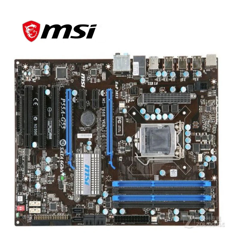 Для материнской платы MSI P55A-G55 LGA 1156 DDR3 для Intel P55 P55M десктопная материнская плата SATA