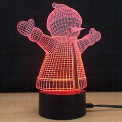 Base de lampe LED RGB pour Illusion 3D, panneau lumineux en acrylique 4mm, pile AA ou DC 5V USB, veilleuses 3D 