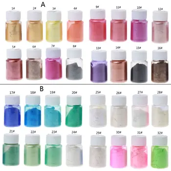 

16Colors 10g Resin Colorant Powder Mica Pearlescent Pigments Kit Resin Dye Epoxy Resin DIY Color Toning Jewelry Making
