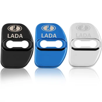 

4pcs Ceyes Car Styling Auto Door Lock Covers Case For Lada Vesta SW Xray Cross Car Badge Accessories Stainless Steel Car-Styling