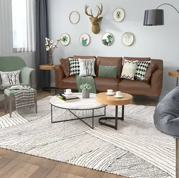 

Modern Geometric Nordic Minimalist Carpet Living Room Modern Sofa Coffee Table Mat Room Bedroom Bedside Blanket Full-Piece Rug