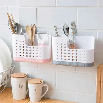 

cocina organizer Kitchen Drying Holder Tray Wall Mounted Spoon Chopsticks Draining Storage Rack makeup organizer organizador