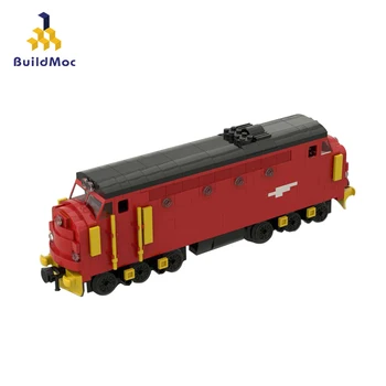 

BuildMoc Technic Blocks City Train Kids Toys Technic MOC Classic Red Trains Head Educational Toys Building Blocks For Children