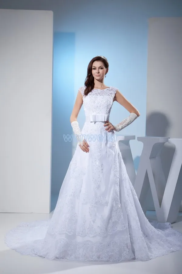 

free shipping women clothing fashion 2016 lace new design dress winter handmade bow custom size/color bridal gown wedding dress