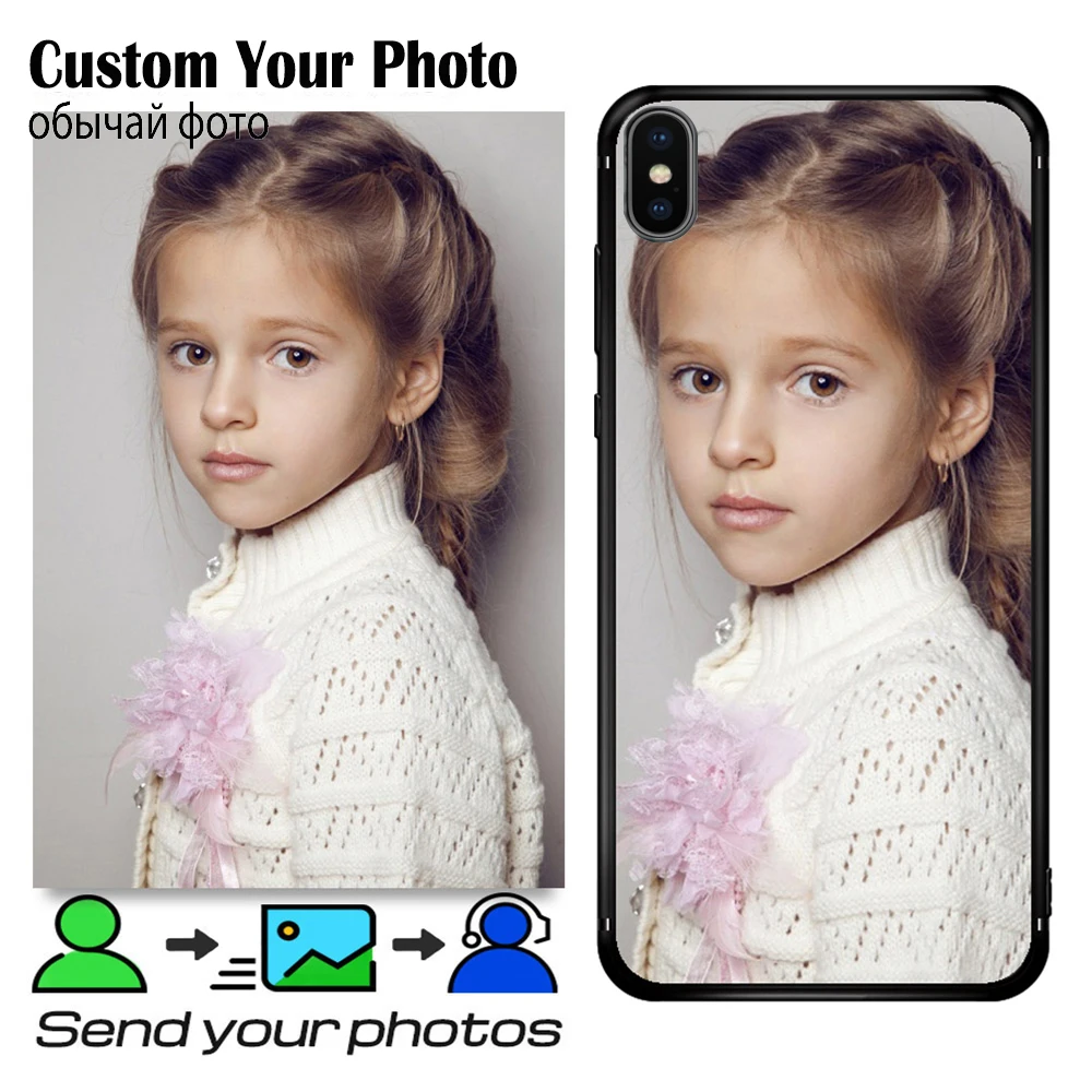 Custom Phone Case DIY Photo For iPhone 11 XR XS MAX X 7 8 Plus 6 6S Pro Black Soft TPU Cover Picture Personalized |