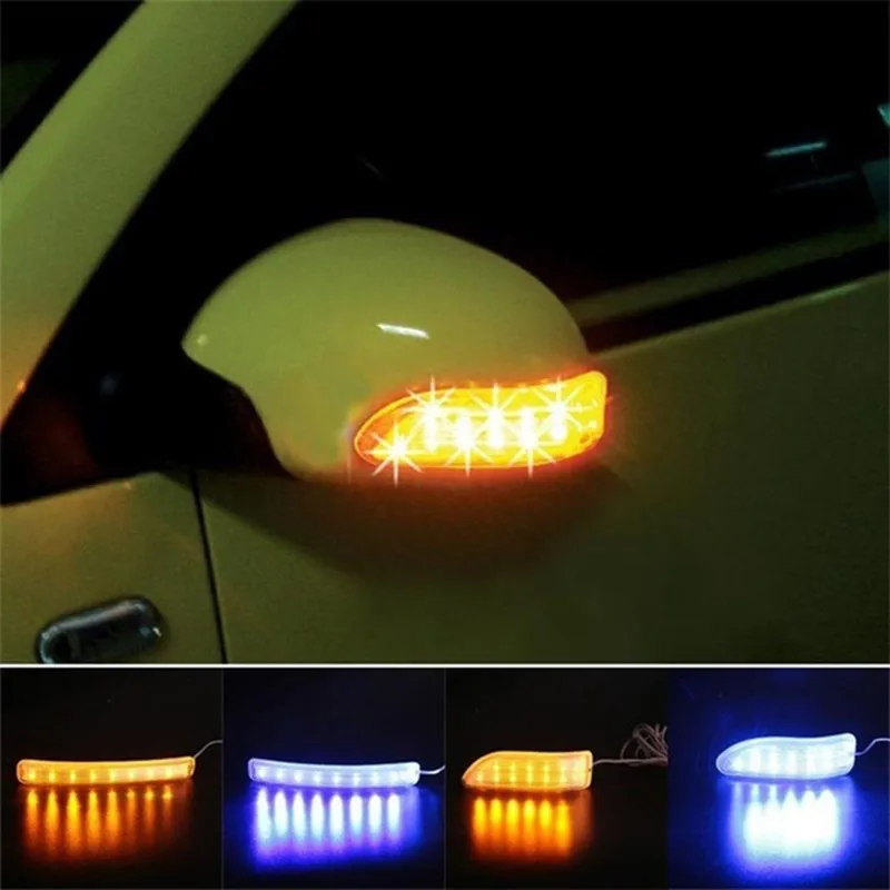 

2PCS/SET Car LED Light Waterproof Rearview Strips Auto Side Indicator Mirror Turn Soft Signal Car Accessoreis Lamp Dropshipping