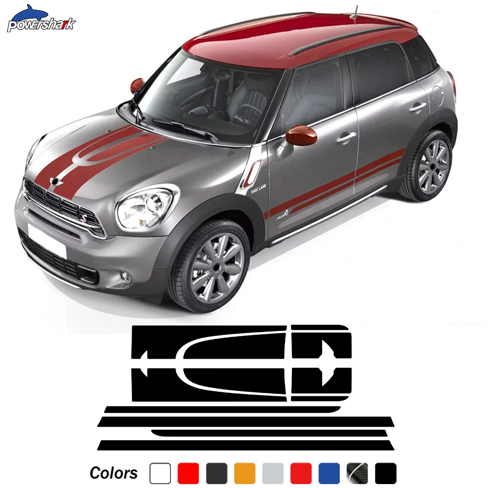 

Car Hood Decal Engine Cover Trunk Body Kit Vinyl Side Stripes Skirt Sticker For MINI Countryman R60 Cooper S JCW Accessories