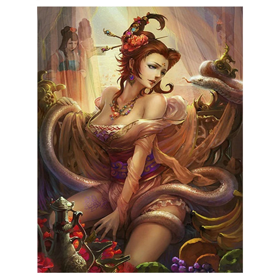 Square Drill 5d diy diamond painting cross stitch Beauty and Snake Diamond Embroidery sale mosaic canvas painting wall art