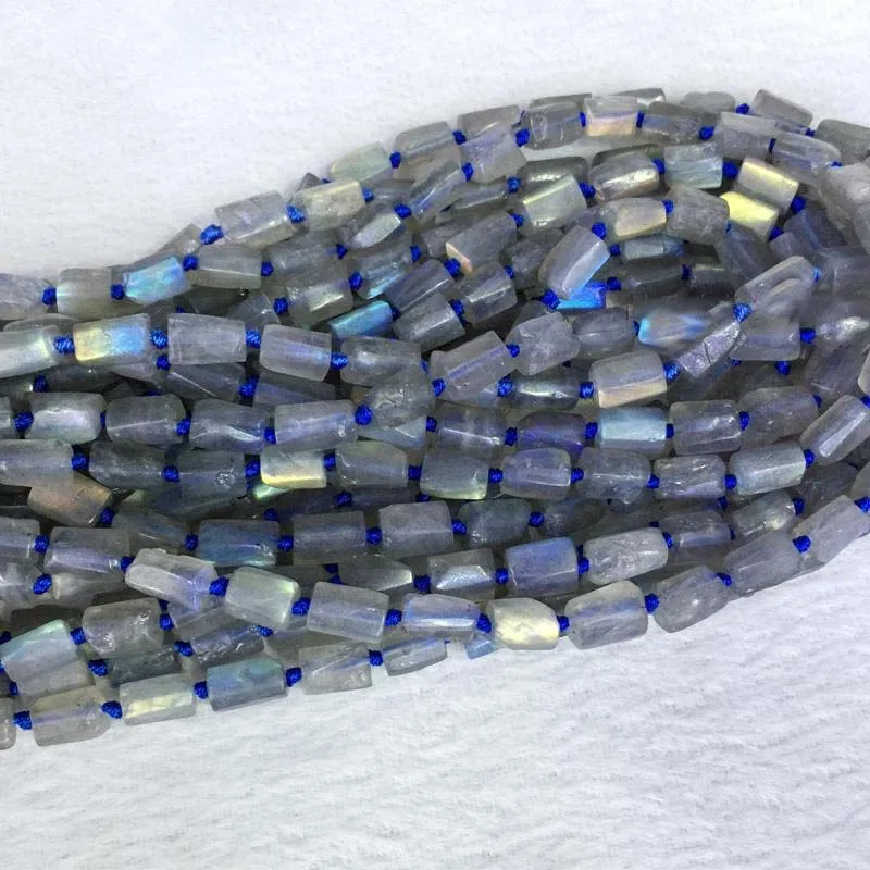 Natural Genuine High Quality Flash Light Gray Labradorite Nugget  6-8mm