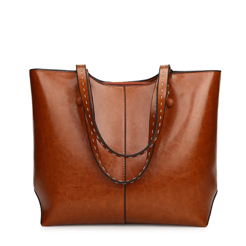 

2019 new JIULIN high-quality retro leather slung simple casual Boston women's bag lady bag