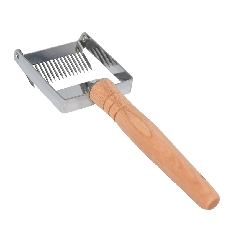 

Beekeeping Tools Uncapping Scraper Honey Honeycomb Scraper Wooden Handle 17-pin Uncapping Fork Beekeeping Equipment